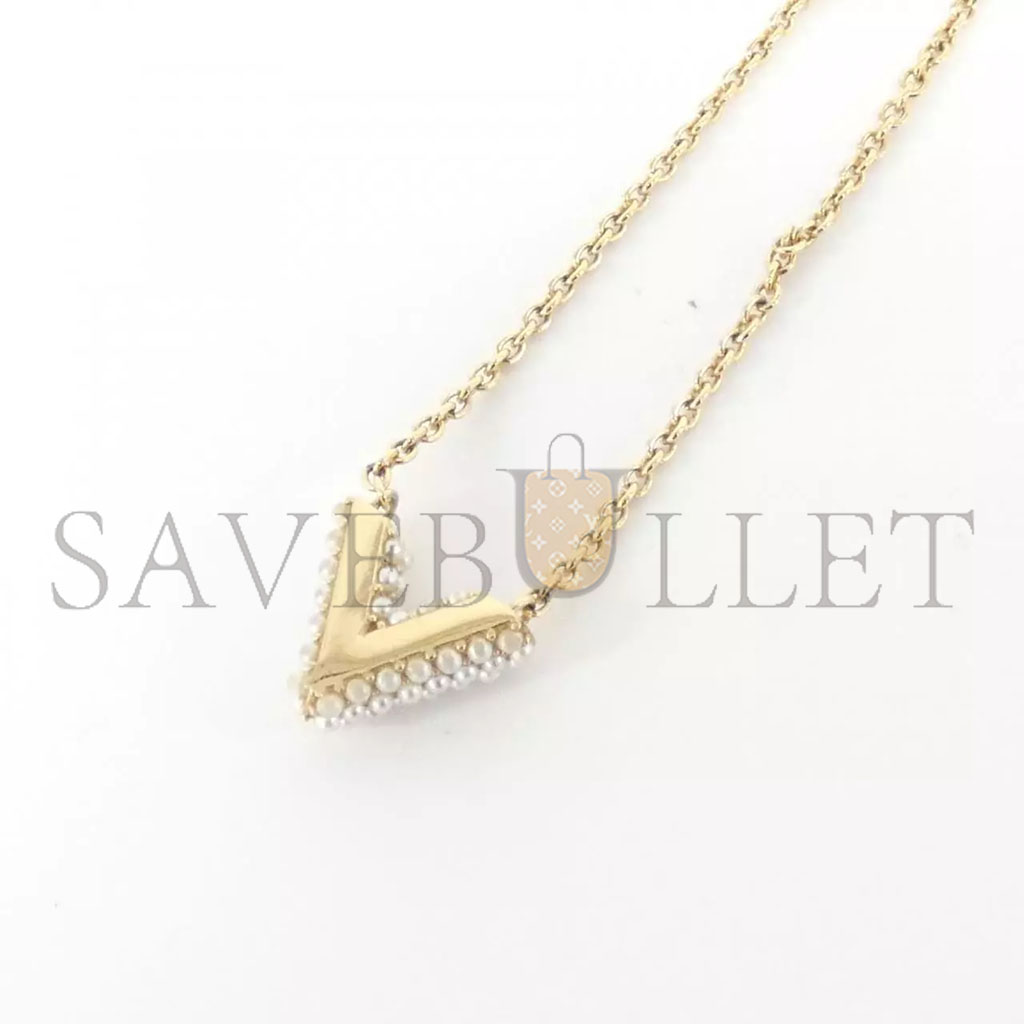 LOUIS VUITTON COLLIER ESSENTIAL V PERLE NECKLACE M68358